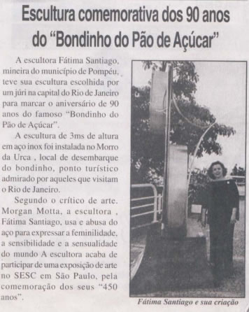 Jornal Brazilian Times – Escultura comemorativa 90 anos do ‘Bondinho do  Pão-de-Açúcar’